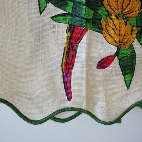 Farm Rio Parrot tropical vacay vacation resort linen midi A-line skirt Medium M - Picture 4 of 16